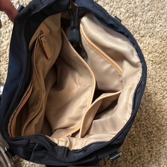 Black Tote Bag with Structured Design and Silver Hardware - Picture 2 of 7